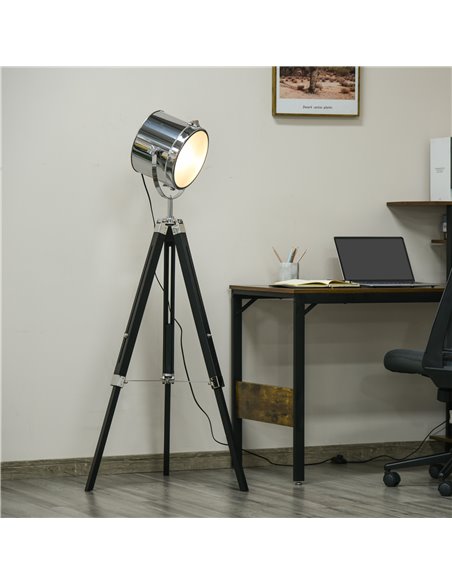 HOMCOM Industrial Style Adjustable Tripod Floor Lamp, Black B31-292 - pic 26206 | FastDaddyshop