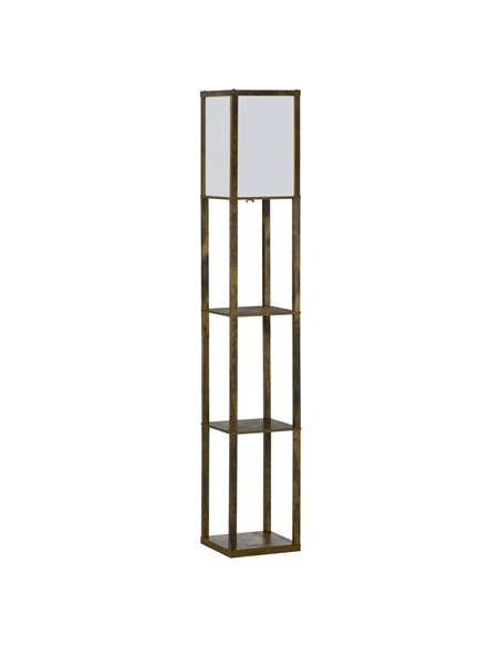 HOMCOM 4-Tier Floor Lamp with Storage Shelf, Rustic Brown 833-623V70 - pic 26241 | FastDaddyshop