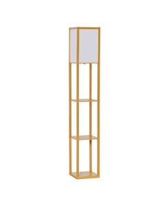 HOMCOM 4-Tier Floor Lamp with Storage Shelf, Natural 833-623V70WR