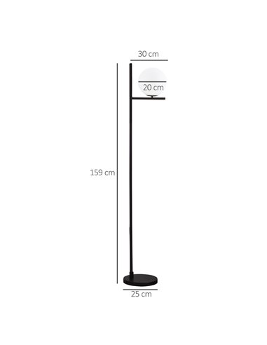 HOMCOM Modern Floor Lamp with Pedal Switch, Black B31-351V70BK