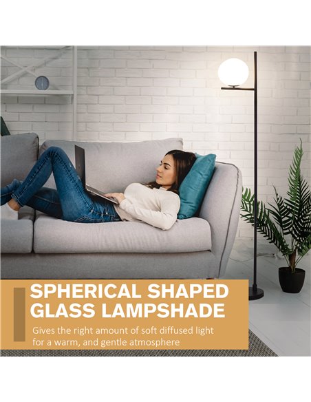 HOMCOM Modern Floor Lamp with Pedal Switch, Black B31-351V70BK - pic 26271 | FastDaddyshop