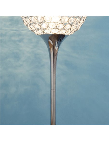 HOMCOM Modern Floor Lamp with K9 Crystal Lampshade, Silver B31-352 - pic 26285 | FastDaddyshop