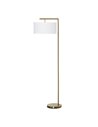 HOMCOM Floor Lamp with Linen Lampshade, Gold and White B31-254V70