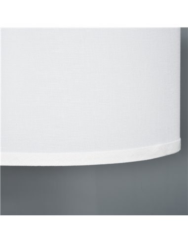HOMCOM Floor Lamp, Modern Standing Light with Linen Lampshade, Round Base for Living Room, Bedroom, Dining Room, Gold and White