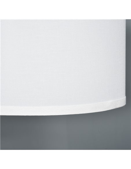HOMCOM Floor Lamp, Modern Standing Light with Linen Lampshade, Round Base for Living Room, Bedroom, Dining Room, Gold and White - pic 26293 | FastDaddyshop