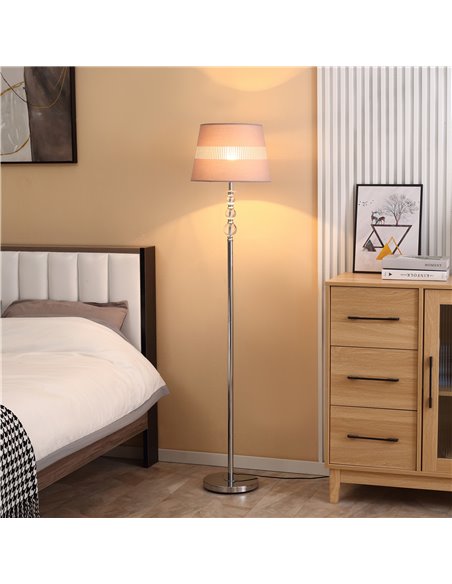 HOMCOM Floor Lamp with Hollow Out Fabric Shade, Grey B31-369 - pic 26296 | FastDaddyshop