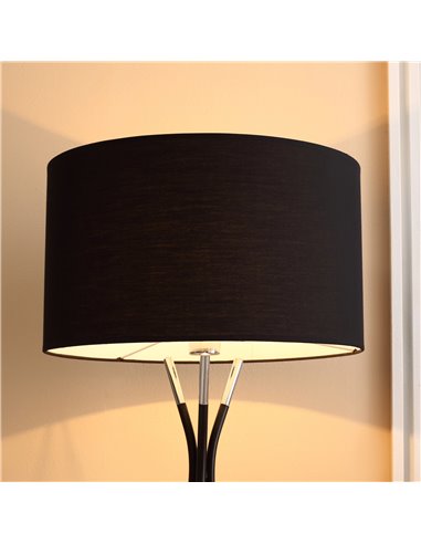 HOMCOM Modern Tripod Floor Lamp with E27 Base, Black B31-370V70