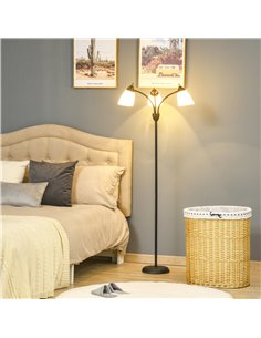 HOMCOM Arc Tree Floor Lamp with 3 Adjustable Rotating Lights, Black B31-389V70 2