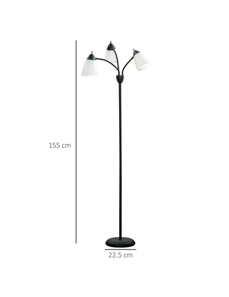 HOMCOM Arc Tree Floor Lamp with 3 Adjustable Rotating Lights, Black B31-389V70 - pic 26315 | FastDaddyshop