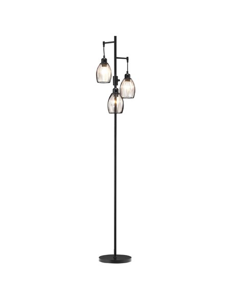 HOMCOM Industrial 3-Light Floor Lamp, Black B31-402V70BK - pic 26349 | FastDaddyshop