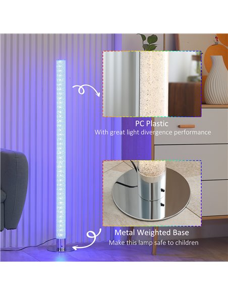 HOMCOM RGB Floor Lamps Dimmable Corner Lamp with Remote Control, LED Modern Mood Lighting for Living Room Bedroom Gaming Room - pic 26364 | FastDaddyshop