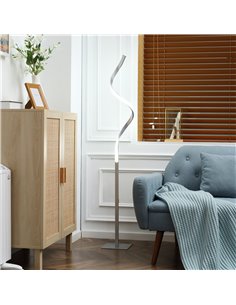 HOMCOM Dimmable Floor Lamp with 3 Adjustable Brightness, Silver B31-378V01 2