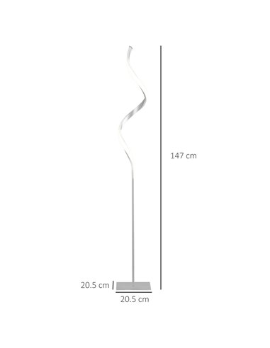 HOMCOM Dimmable Floor Lamp with 3 Adjustable Brightness, Silver B31-378V01