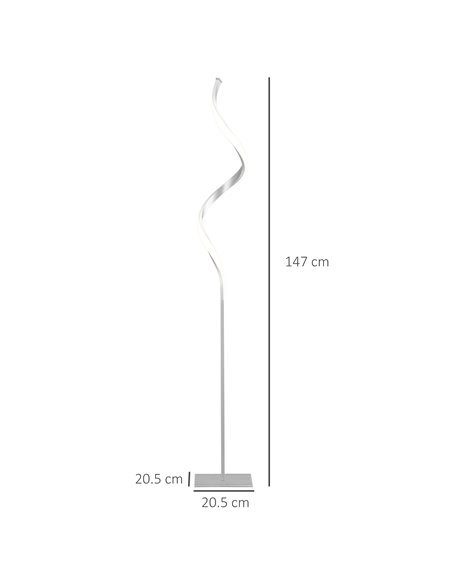 HOMCOM Dimmable Floor Lamp with 3 Adjustable Brightness, Silver B31-378V01 - pic 26369 | FastDaddyshop