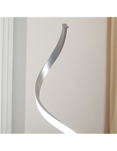HOMCOM Dimmable Floor Lamp for Living Room, Modern Spiral Standing Lamp with 3 Adjustable Brightness and Square Base, Silver