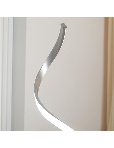 HOMCOM Dimmable Floor Lamp for Living Room, Modern Spiral Standing Lamp with 3 Adjustable Brightness and Square Base, Silver - pic 26374 | FastDaddyshop