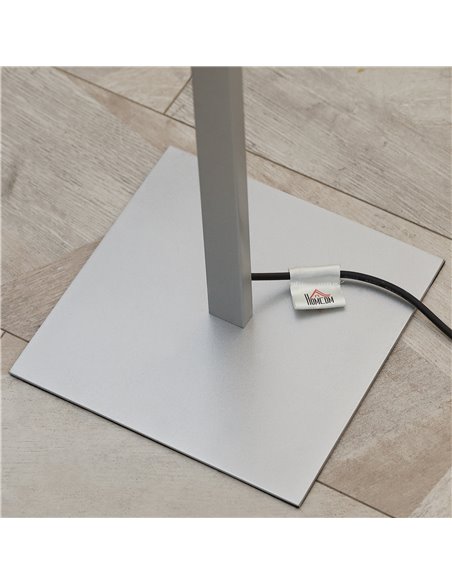 HOMCOM Dimmable Floor Lamp for Living Room, Modern Spiral Standing Lamp with 3 Adjustable Brightness and Square Base, Silver - pic 26375 | FastDaddyshop