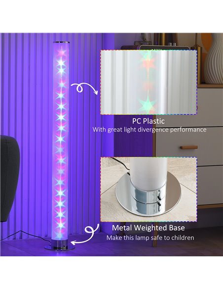 HOMCOM RGB Floor Lamps, Dimmable Corner Lamp with Remote Control & 16 Colours Effects, LED Modern Mood Lighting for Living Room  - pic 26409 | FastDaddyshop