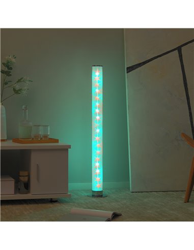 HOMCOM RGB Floor Lamps, Dimmable Corner Lamp with Remote Control & 16 Colours Effects, LED Modern Mood Lighting for Living Room 