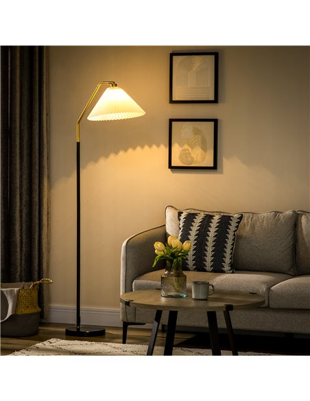 HOMCOM Floor Lamps with Adjustable Pleated Lampshade, White B31-425V70BK - pic 26422 | FastDaddyshop