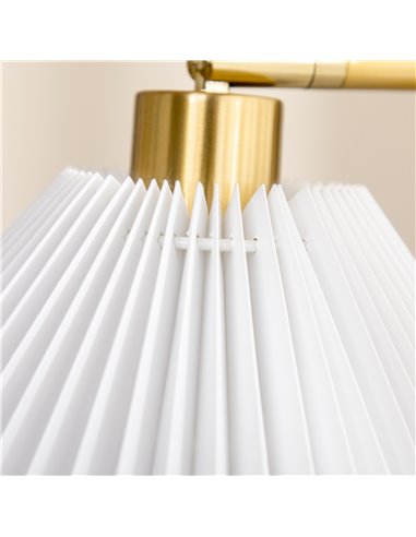 HOMCOM Floor Lamps for Living Room Bedroom with Adjustable Pleated Lampshade, Modern Standing Lamp, 55x37x162cm, White