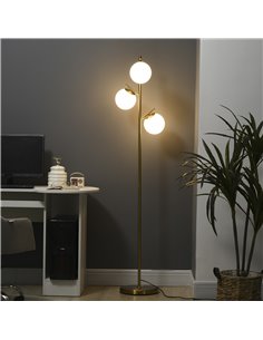 HOMCOM Modern 3-Light Tree Floor Lamp, Gold Tone B31-319V70GD 2