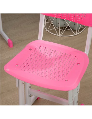 HOMCOM Kids Desk and Chair Set with Storage Drawer, Pink 312-061V00PK