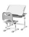 HOMCOM Kids Desk and Chair Set, Children School Study Table with Tiltable Desktop, Grey
