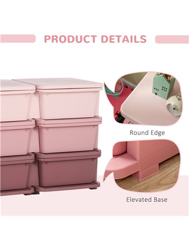 ZONEKIZ Kids Storage Units with 6 Drawers, Pink 311-053V00PK
