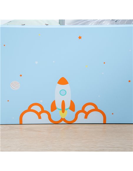 ZONEKIZ 2-IN-1 Wooden Toy Box, Kids Storage Bench, Blue 312-094V00BU - pic 26573 | FastDaddyshop