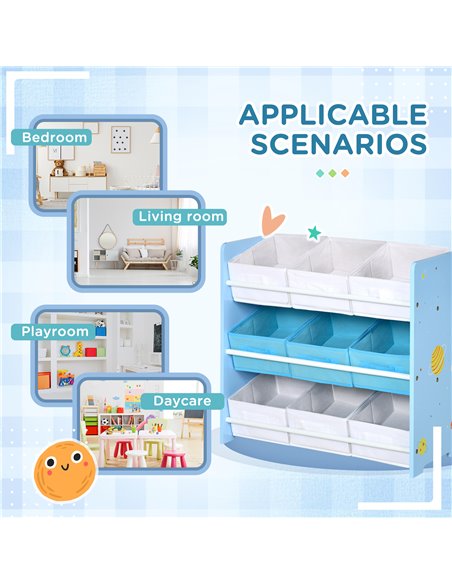 ZONEKIZ Kids Storage Unit with 9 Storage Baskets, Blue 311-055V00BU - pic 26580 | FastDaddyshop
