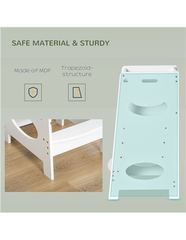 HOMCOM Kids Step Stool, Toddler Kitchen Stool Tower, White 312-053WT