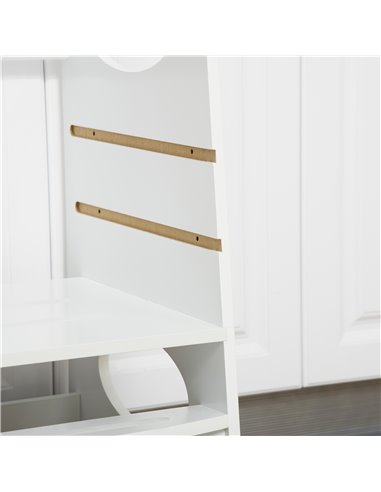 HOMCOM Kids Step Stool, Toddler Kitchen Stool Tower, White 312-053WT