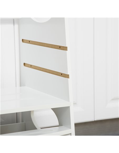 HOMCOM Kids Step Stool, Toddler Kitchen Stool Tower, White 312-053WT - pic 26608 | FastDaddyshop