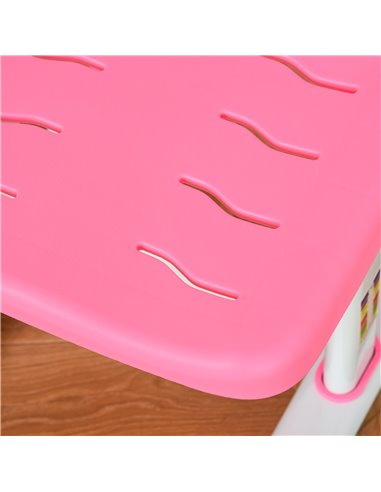 HOMCOM Kids Desk and Chair Set with USB Lamp, Pink and White 312-062PK