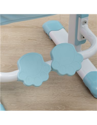 HOMCOM Kids Height Adjustable Desk and Chair Set, Blue 312-088V00BU
