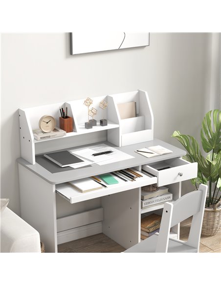 ZONEKIZ Kids Desk and Chair Set with Storage, Grey 312-107V80GY - pic 26699 | FastDaddyshop