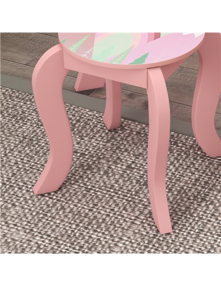 ZONEKIZ Kids Dressing Table with Mirror and Stool, Pink 316-008V80PK - pic 26807 | FastDaddyshop