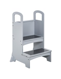 HOMCOM Kitchen Helper Step Stool with 2 Steps & Handles Suitable for Children Learning Platform for Kids and Toddlers, Footstool