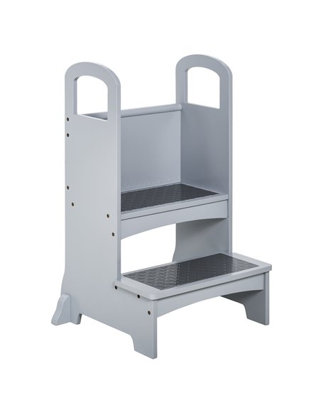 HOMCOM Kitchen Helper Step Stool with 2 Steps & Handles Suitable for Children Learning Platform for Kids and Toddlers, Footstool - pic 26808 | FastDaddyshop