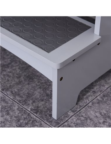 HOMCOM Kitchen Helper Step Stool with 2 Steps & Handles, Grey 835-237GY