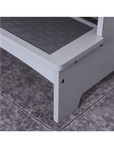 HOMCOM Kitchen Helper Step Stool with 2 Steps & Handles, Grey 835-237GY - pic 26815 | FastDaddyshop