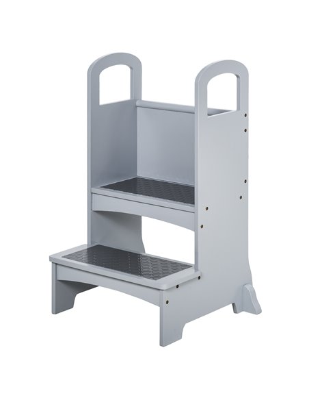 HOMCOM Kitchen Helper Step Stool with 2 Steps & Handles, Grey 835-237GY - pic 26816 | FastDaddyshop