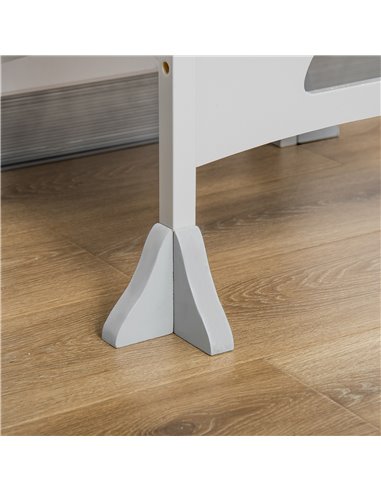 HOMCOM Kids Step Stool with Lockable Handrail, Grey 312-058GY