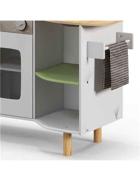 AIYAPLAY Kids Play Kitchen with Stove, Sink, Utensils, White 350-147V00WT - pic 26878 | FastDaddyshop