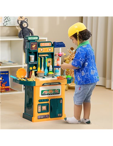 AIYAPLAY 77 Pieces Kids Play Kitchen with Sound, Light, Running Water 350-151V00MX