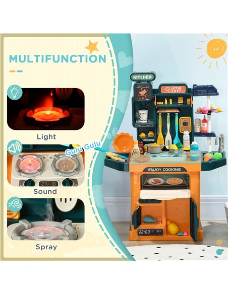 AIYAPLAY 77 Pieces Kids Play Kitchen with Sound, Light, Running Water 350-151V00MX - pic 26883 | FastDaddyshop