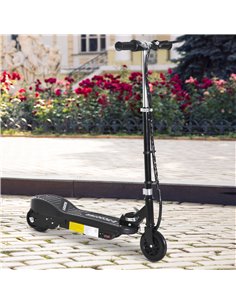 HOMCOM Kids Folding Electric Scooter 2x12V, 120W with Adjustable Height, PU Wheels, for 7-14 yrs, Black 2