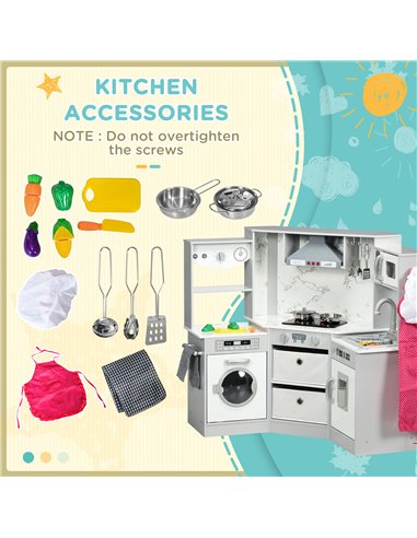 AIYAPLAY Toy Kitchen with Running Water, Lights, Sounds, Grey 350-148V00GY
