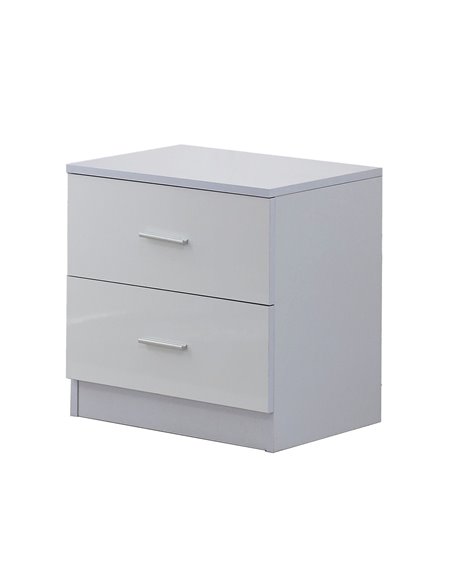 HOMCOM High Gloss 3 Piece Trio Bedroom Furniture Set Wardrobe + Chest Of Drawer + Bedside White - pic 26929 | FastDaddyshop